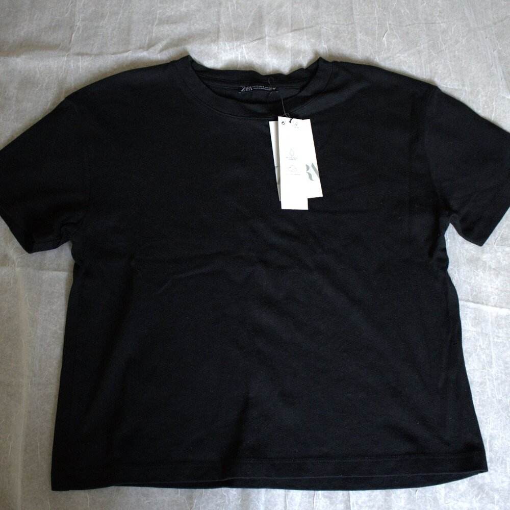 Zara Black cotton T-shirt size small